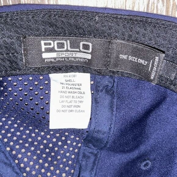 Polo Sport Ralph Lauren Hat Baseball Cap Adjustable Blue Yellow Mesh Polyester - Picture 10 of 10